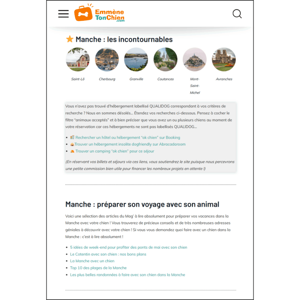 guide de voyage - département de la Manche - attirer les chiens dans ma destination