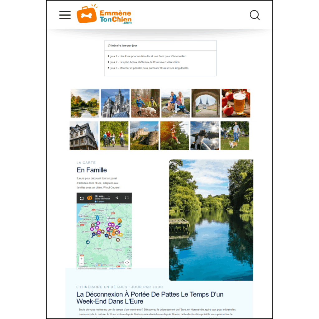 Itinéraire - tourisme Eure - carte