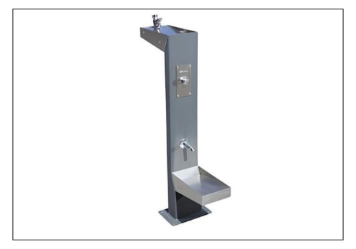 fontaine à eau pour chien et humain aménagement parc à chien